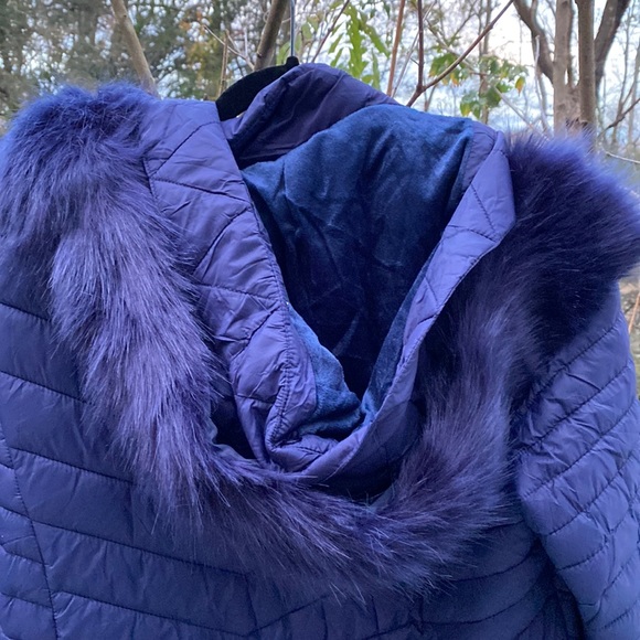 Gran Oriente Navy Blue Quilted Jacket w Scalloped Front Snap/ Zipper Size XL - Picture 2 of 12